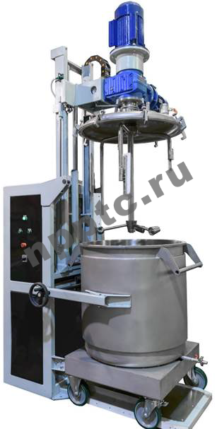 Смеситель СД-500 с конусной высокоскоростной мешалкой и тихоходной мешалкой с скребками.