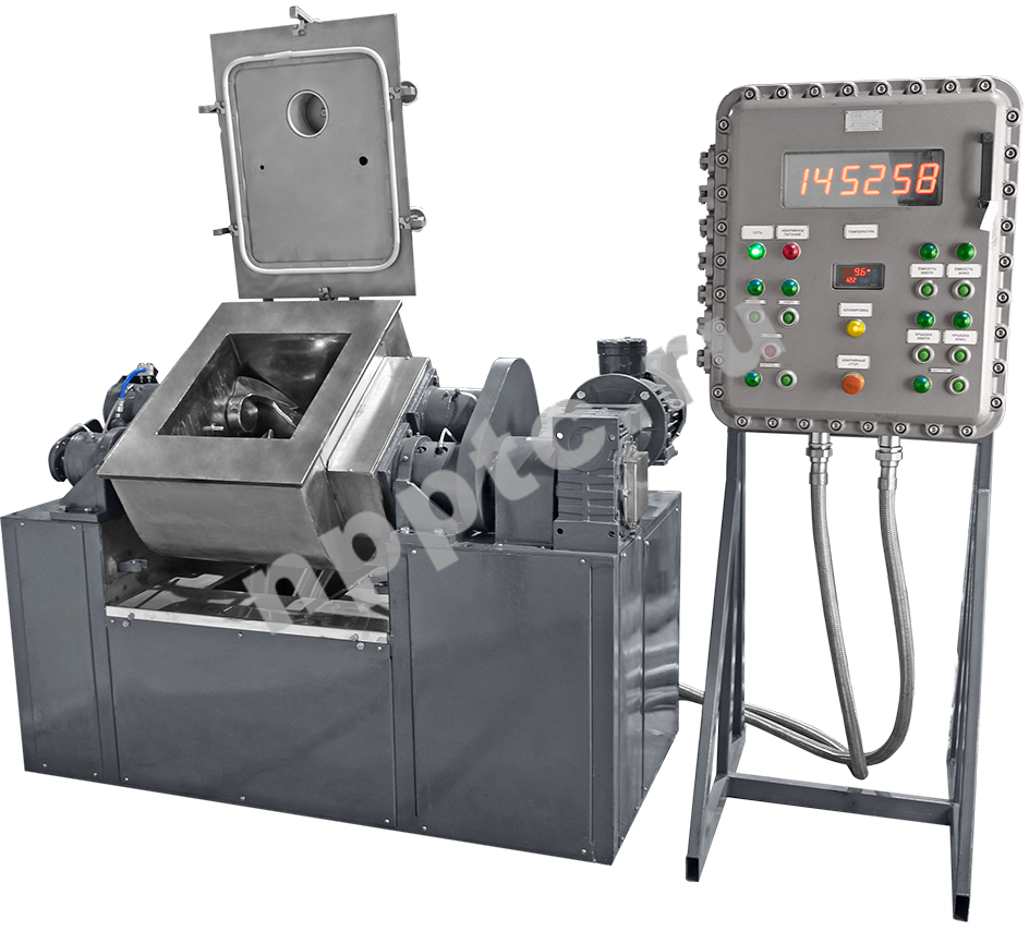 Высокотемпературный смеситель с Z-образными лопастями СЛ-30-Z-ПЛ с нагревом до 300 С  для смешивания высоковязких клеевых составов (для препрегов).