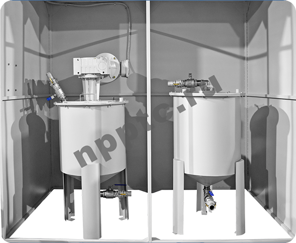 Емкостной реактор с мешалкой и емкость-отстойник